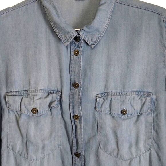 Sanctuary Blue Denim LS Shirt Sz S - Picture 4 of 9